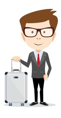 Bavul Havaalanı dışında ile zarif işadamı,