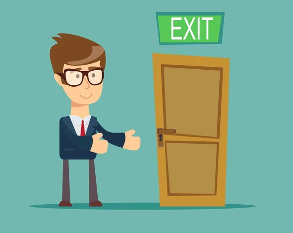 Businessman has found exit, concept — Stock Vector