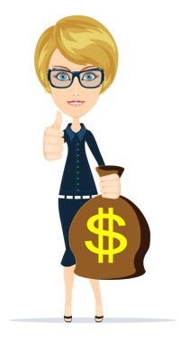 Para tutan kadın çanta, vektör