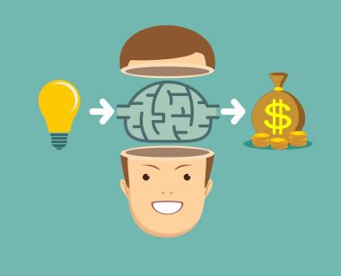 Kavram - fikir para yapmak için beyin fırtınası.