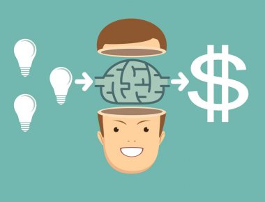 Kavram - fikir para yapmak için beyin fırtınası.