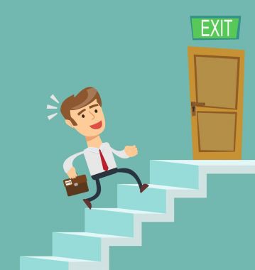 A young businessman going upstairs steadily vector A young businessman going upstairs steadily vector