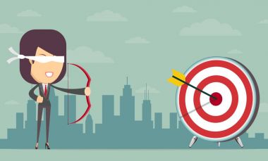 Başarılı iş hikaye kavramı. Mutlu ve şanslı bir iş kadını