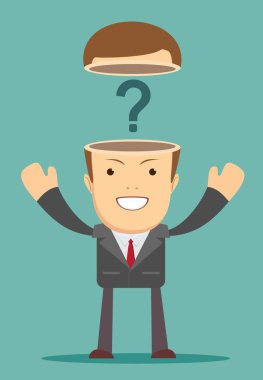 insan kafası soru işareti ile açık.