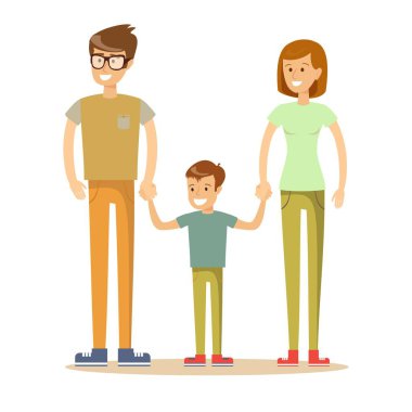 beyaz zemin üzerinde mutlu bir aile