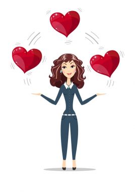 kadın holding Kalpler.