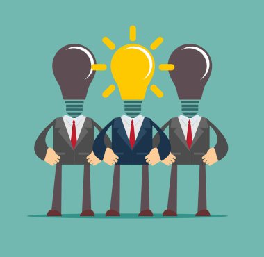 iş kişi bir parlak fikir ampul kavramı olan