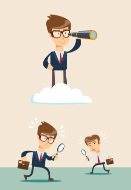 bulut diğerleri yukarıda teleskop ile başarılı iş adamı .