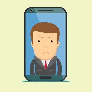 Üzgün suratlı bir iş adamı.