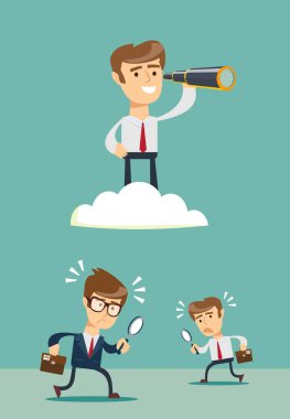 bulut diğerleri yukarıda teleskop ile başarılı iş adamı .