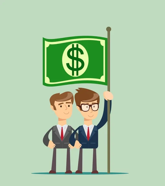 People hold fluttering dollar vector — Stock Vector