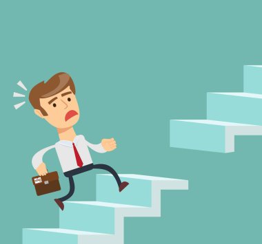 Merdivenlerden yukarı koşan adam