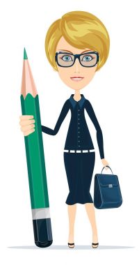 Büyük boy kalem ile güzel kadın