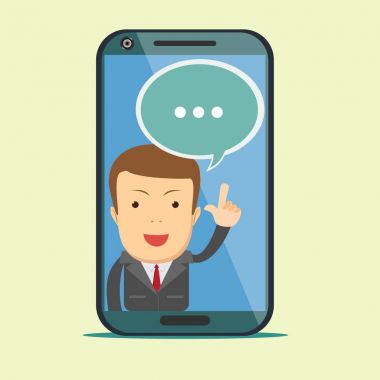 Ekran smartphone ile Sanal Yardımcısı - işadamı.