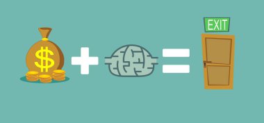 Para ve beyin bir çıkış yolu bulmak için yardımcı olur. Kavram çıkmak için yol