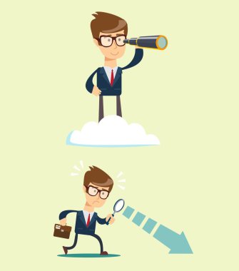 bulut diğerleri yukarıda teleskop ile başarılı iş adamı .