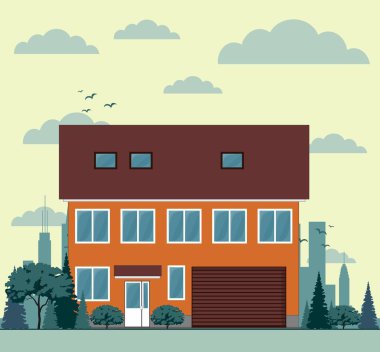 Konut Townhouses mimari simgeler vektör