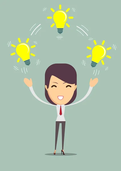 Businesswoman showing she has an idea — Stock Vector