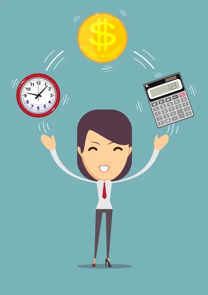 Conseiller financier et gestion du temps — Image vectorielle