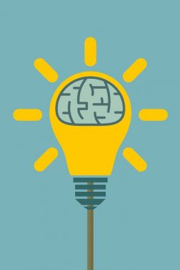 Ampul shining içindeki büyük insan beyni