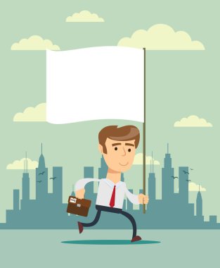 Adam bayrağı ile çalışan vektör