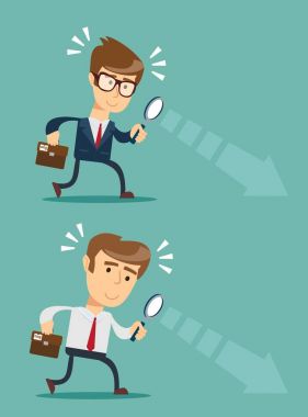 İşadamı Büyüteç arıyor. Ayarla