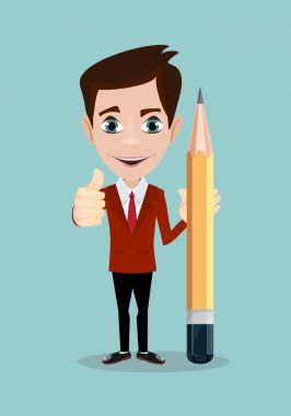 işadamı kalem ile .