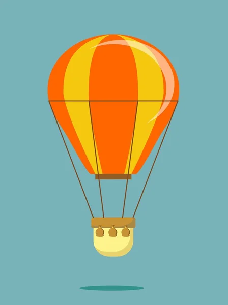 Horkovzdušný balón. Plochá kreslený design. — Stockový vektor