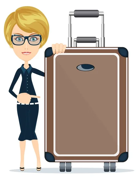 Woman with suitcase — Stock Vector