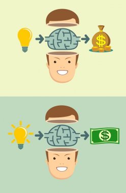 işadamı oluşturur para fikir.