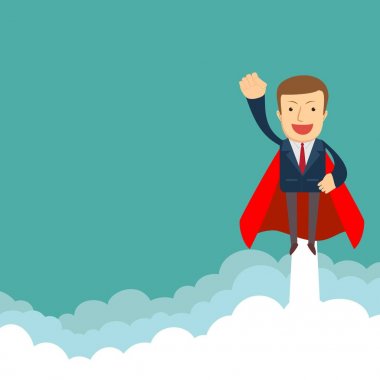 Onun hedefe ulaşmak için uçan office süper adam.