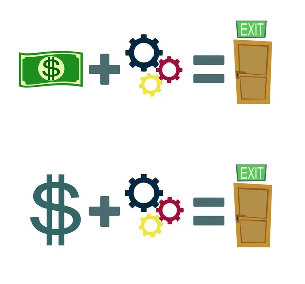 Weg zum Exit-Konzept. — Stockvektor