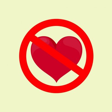 Aşk yok. Hisse senedi düz vektör çizim.