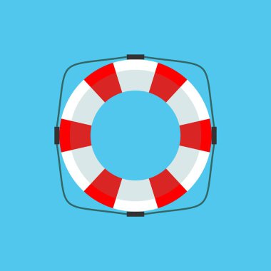 Lifebuoy kutsal kişilerin resmi içinde düz stil hafif bir arka plan üzerinde izole.