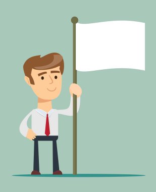 beyaz bayrak yenilgi soyut işadamı dalgalar.