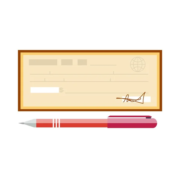 Cheque vector illustration. Cheque icon in flat style. — Stock Vector