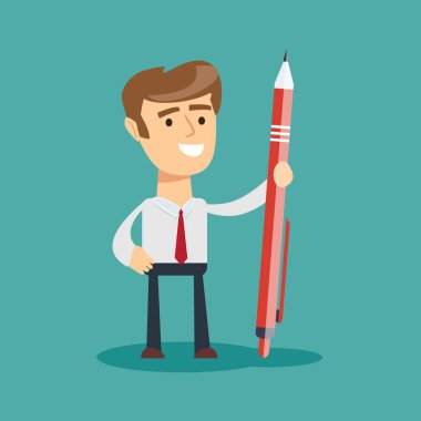 Dev bir kalem tutan iş adamı