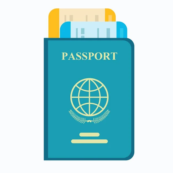 Passport with tickets. Air travel concept. — Stock Vector