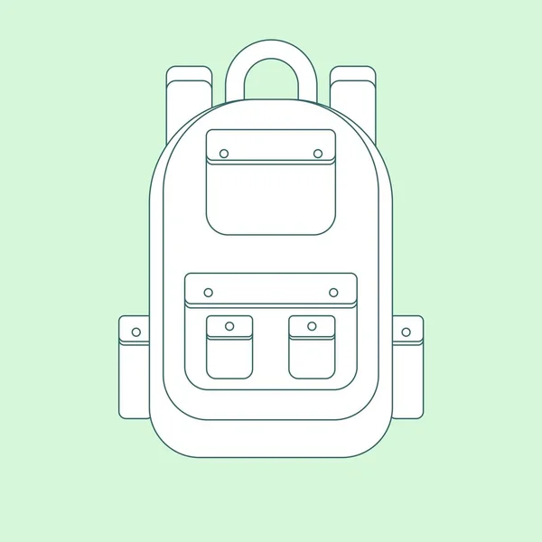 Flache Rucksack-Ikone. — Stockvektor