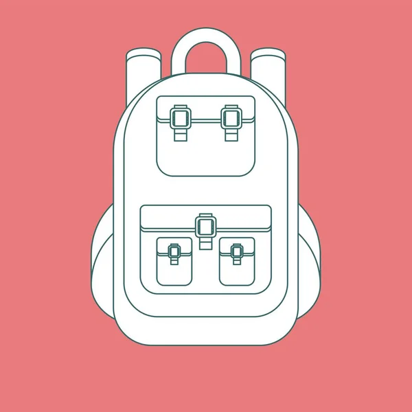 Icône sac à dos illustration plate simple . — Image vectorielle
