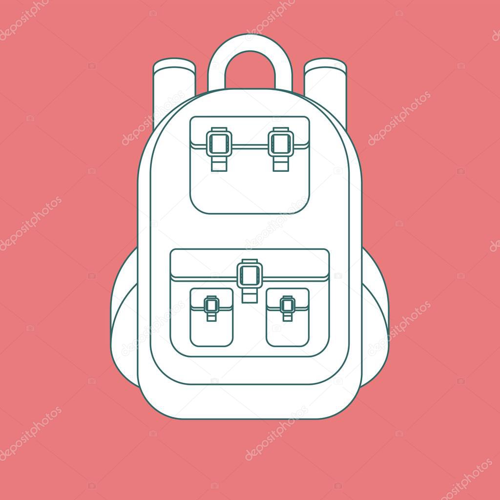 Backpack icon simple flat illustration.