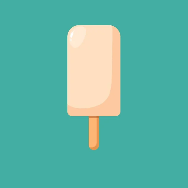 Иллюстрация белого мороженого с зубочисткой, ваниль, молочная палочка . — стоковый вектор