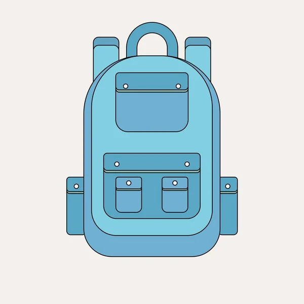 Школьный рюкзак в плоском стиле. Детский рюкзак на белом фоне . — стоковый вектор
