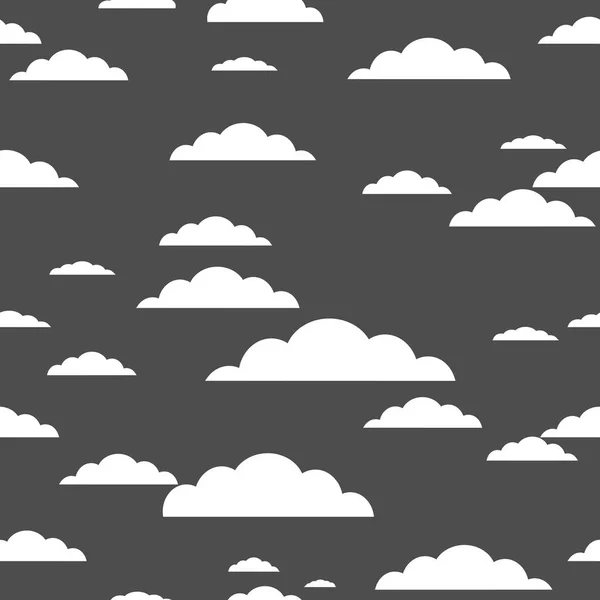 White Cloud on gray background. seamless pattern. — Stock Vector