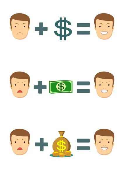 Money makes you smile. Set — Stock Vector
