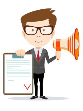 bir megafon holding ve imzalanan sözleşme ile iş adamı.