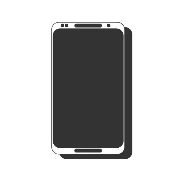 Vit smart telefon med blank skärm isolerad på vit bakgrund — Stock vektor