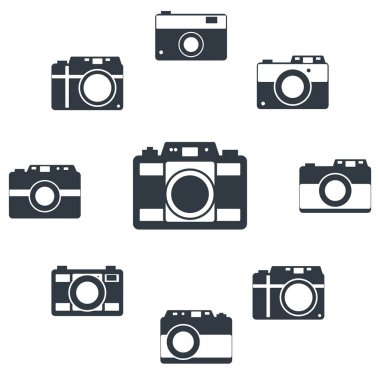 Web siteleri ve kullanıcı arayüzü için fotoğraf makinesi simgesi ayarlandı