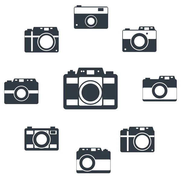 ウェブサイトやユーザーインターフェイス用に設定されたフォトカメラのアイコン — ストックベクタ