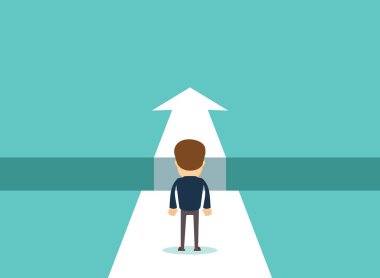 İş boşluk doğru yürüyüş işadamı ile kavramı meydan.